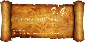 Trifunov György névjegykártya